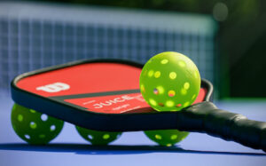 Pickleball paddle and balls